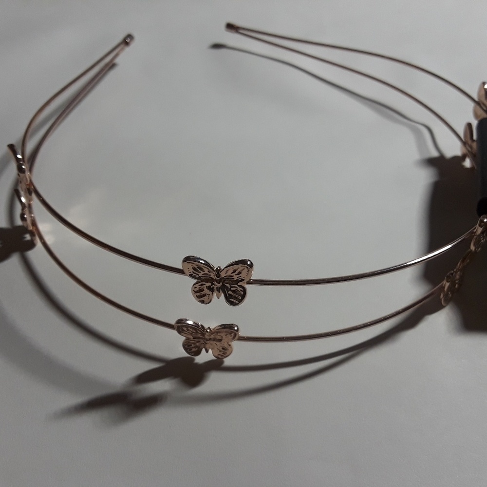 Gold headband W/butterflies